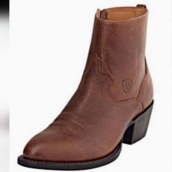 Ariat Deputy Western Classic Brown Leather Men's Ankle Boots Sz 8D - Picture 1 of 8